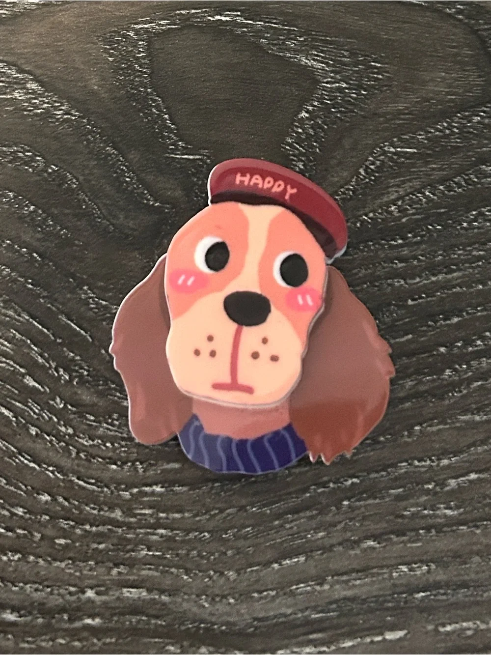 Happy Dog brooch